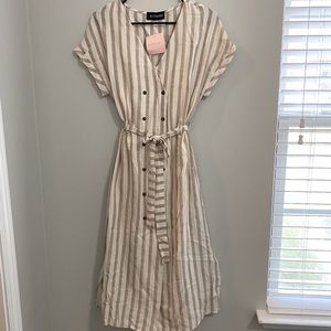 NWT Kittenish striped wrap dress